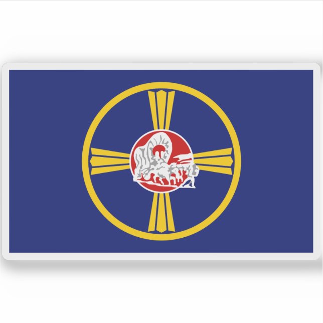 Adesivo Bandeira de Omaha, Nebraska (Frente)