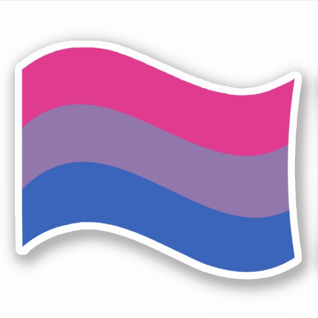Adesivo Bandeira de Onda do Orgulho Bissexual (Frente)