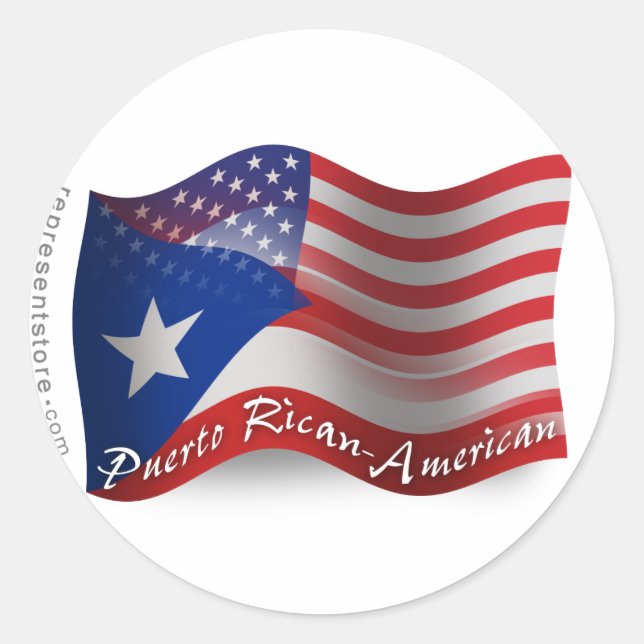 Adesivo Bandeira de ondas porto-riquenha-americana (Frente)