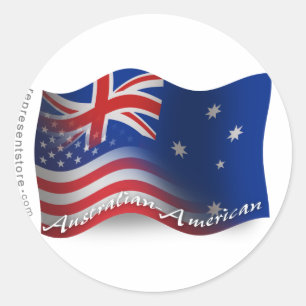 Adesivo Bandeira de ondulação Australiano-Americana