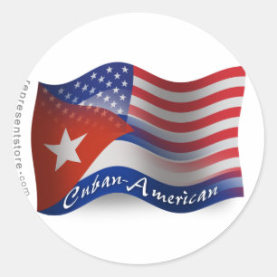 Adesivo Bandeira de ondulação Cubano-Americana