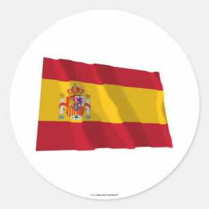 Adesivo Bandeira de ondulação da espanha
