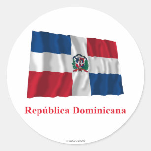 Adesivo Bandeira de ondulação da República Dominicana c