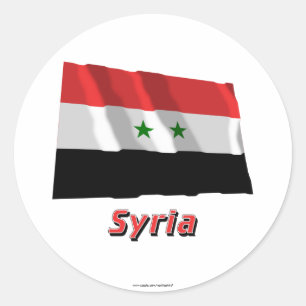 Adesivo Bandeira de ondulação de Syria com nome