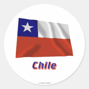 Adesivo Bandeira de ondulação do Chile com nome