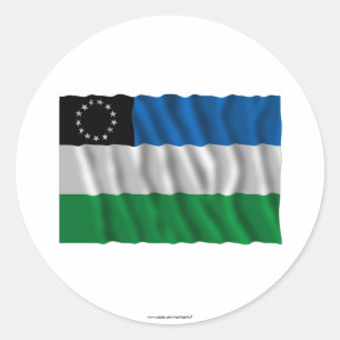 Adesivo Bandeira de ondulação do negro de Río
