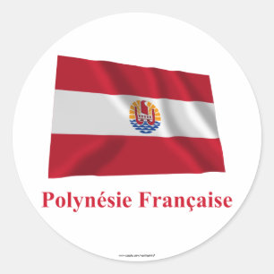 Adesivo Bandeira de ondulação francesa de Polinésia com