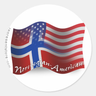 Adesivo Bandeira de ondulação Norueguês-Americana