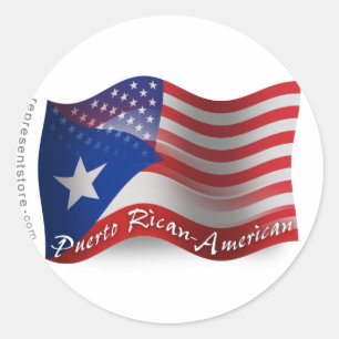 Adesivo Bandeira de ondulação Rican-Americana de Puerto