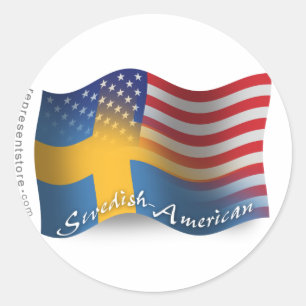 Adesivo Bandeira de ondulação Sueco-Americana