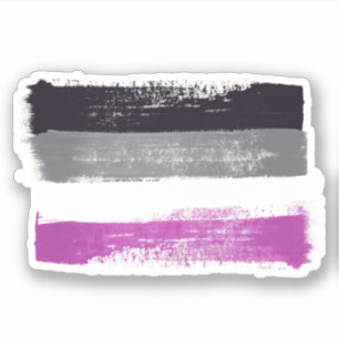 ADESIVO BANDEIRA DE ORGULHO ASSEXUAL PINTADA