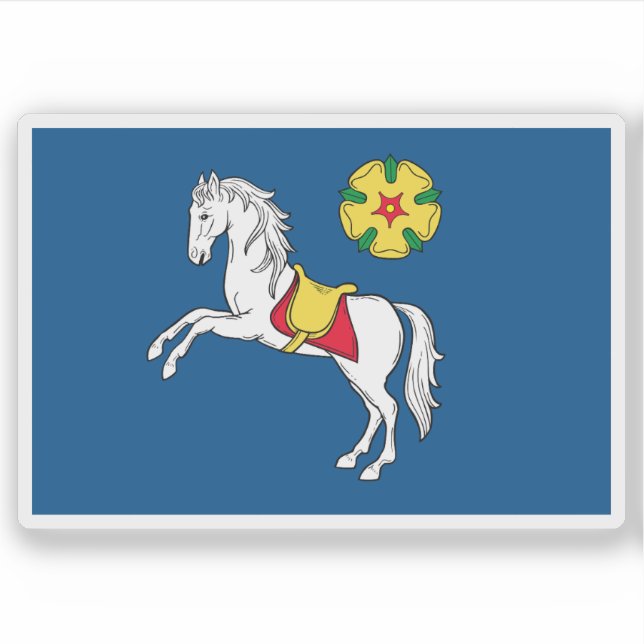 Adesivo Bandeira de Ostrava, República Checa (Frente)