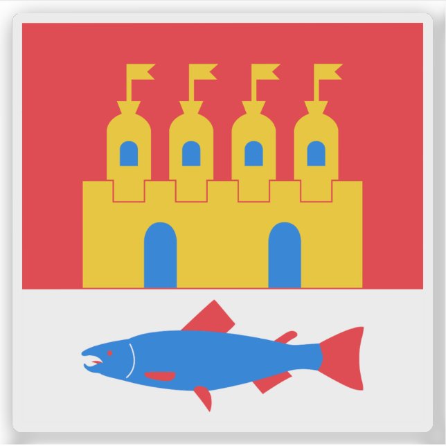 Adesivo Bandeira de Oulu, Finlândia (Frente)