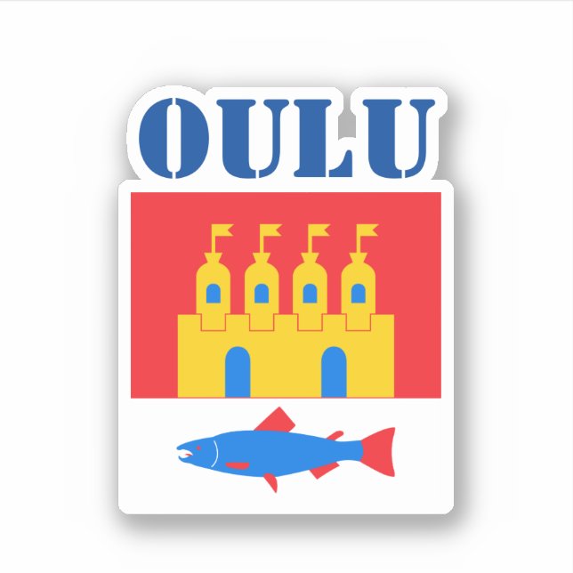 Adesivo Bandeira de Oulu, Finlândia (Frente)