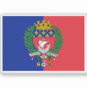 Adesivo Bandeira de Paris (com casaco de armas)