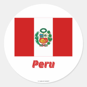 Adesivo Bandeira de Peru com nome