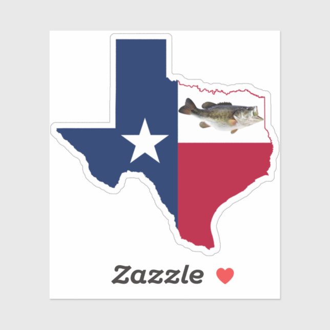 Adesivo Bandeira de Pesca do Texas Bass (Folha)