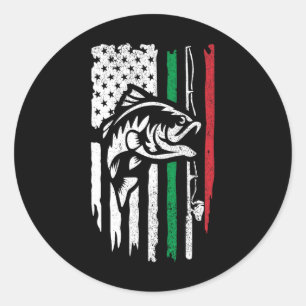 Adesivo Bandeira de pesca italiana americana Byss para pes