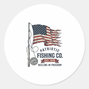 Adesivo Bandeira de Pesca Patriótica Vintage Design Vetori