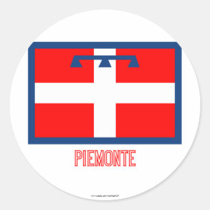 Adesivo Bandeira de Piemonte com nome
