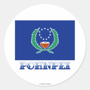 Adesivo Bandeira de Pohnpei, com nome
