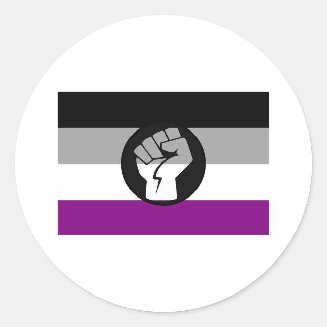 Adesivo Bandeira de Protesto Assexual (Frente)