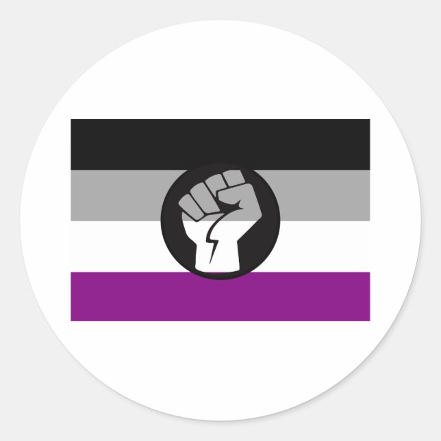 Adesivo Bandeira de Protesto Assexual (Frente)