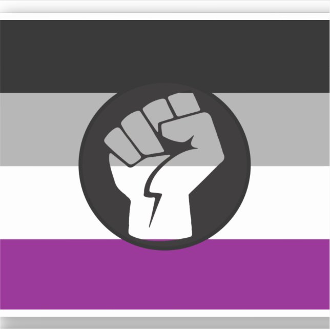 Adesivo Bandeira de Protesto Assexual (Frente)