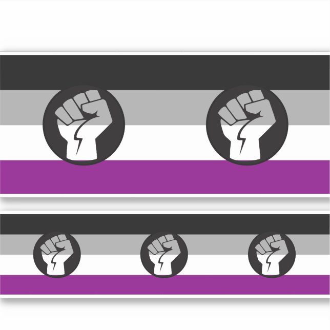 Adesivo Bandeira de Protesto Assexual (Frente)