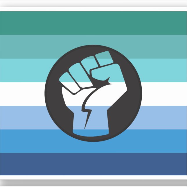 Adesivo Bandeira de Protesto Gay Masculino (Frente)
