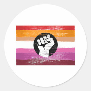Adesivo Bandeira de protesto pintada de lésbica
