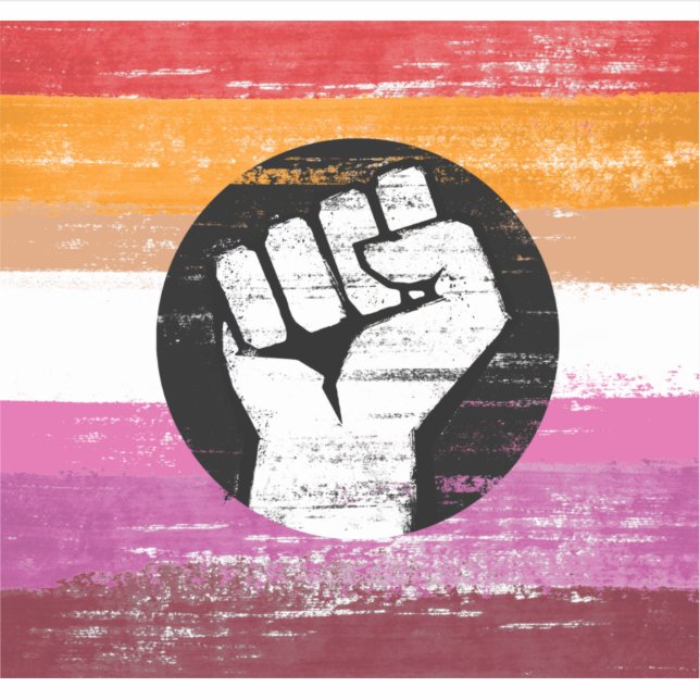 Adesivo Bandeira de Protesto Pintada Lésbica (Frente)
