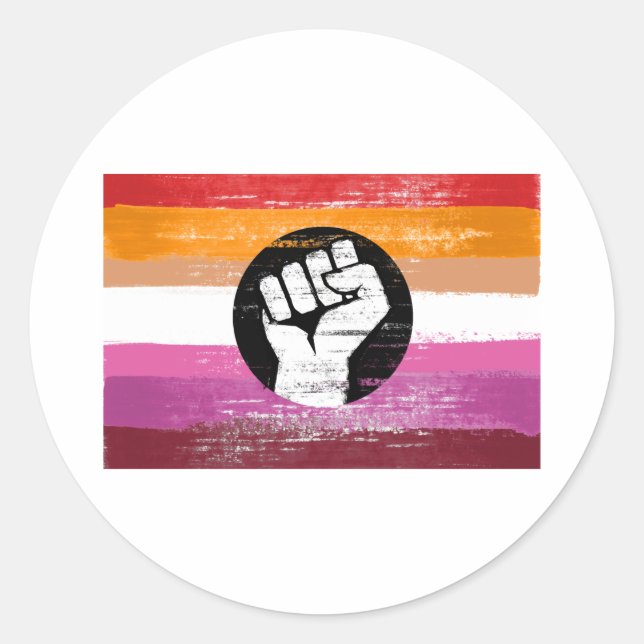 Adesivo Bandeira de Protesto Pintada Lésbica (Frente)