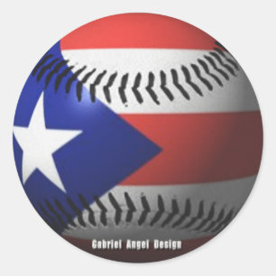 Adesivo Bandeira de Puerto Rico que cobre um basebol