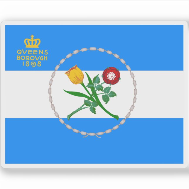 Adesivo Bandeira de Queens, Nova York, EUA (Frente)