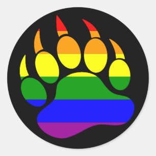 Adesivo BANDEIRA DE RAINBOL DE PAPEL DE URSO EM PRETO - Ad