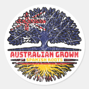 Adesivo Bandeira de Raízes da Árvore Australiana da espanh