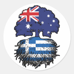 Adesivo Bandeira de Raízes da Árvore Australiana grécia