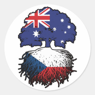 Adesivo Bandeira de Raízes da Árvore na Austrália Checa