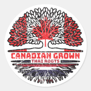 Adesivo Bandeira de Raízes da Árvore Tailandesa Canadense