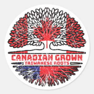 Adesivo Bandeira de Raízes de Árvore do Canadá, Taiwan