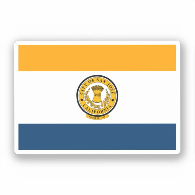 Adesivo Bandeira de San Jose, Califórnia (Frente)