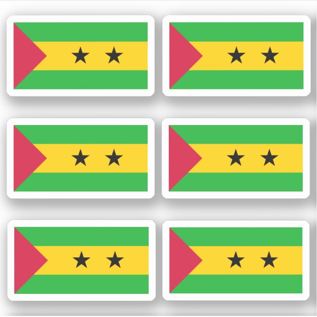 Adesivo Bandeira de São Tomé e Príncipe - Um Stick (Frente)