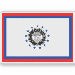 Adesivo Bandeira de Savannah, Geórgia