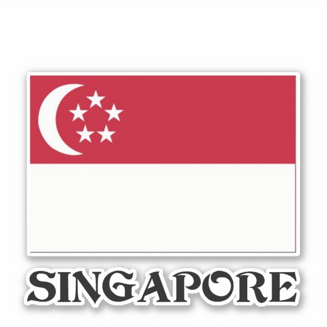 Adesivo Bandeira de Singapura (Frente)