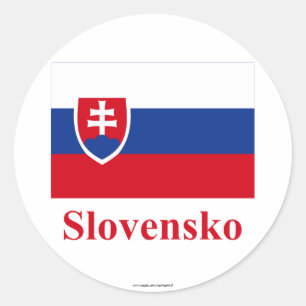 Adesivo Bandeira de Slovakia com nome em eslovaco
