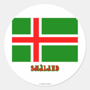 Adesivo Bandeira de Småland com nome (não oficial)