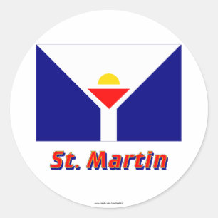 Adesivo Bandeira de St Martin com nome