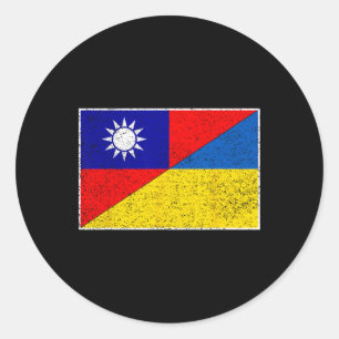 Adesivo Bandeira de Taiwan Ucrânia Suporte Taiwaniano Ucra