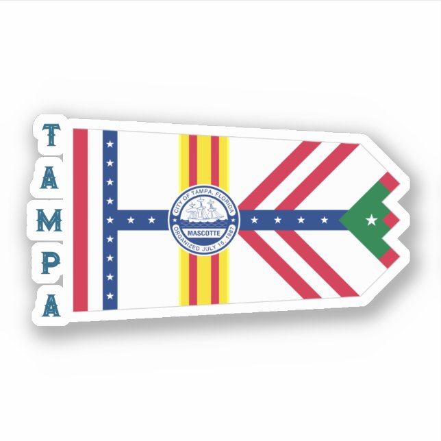 Adesivo Bandeira de Tampa, Florida (Frente)